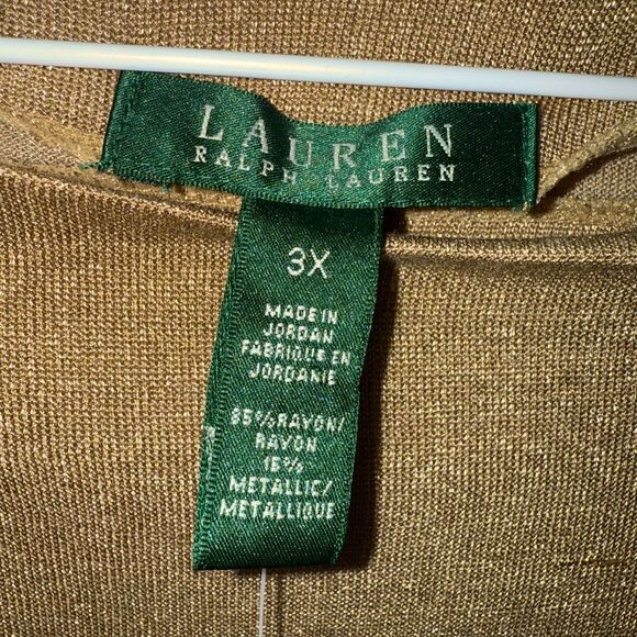 Lauren Ralph Lauren Boatneck Blouse - Gold 3X - Picture 3 of 6